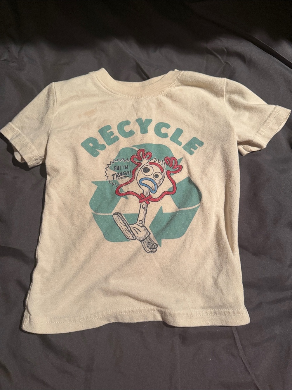 jumping beans Cream Short Sleeve Forky Recycle Graphic Tee